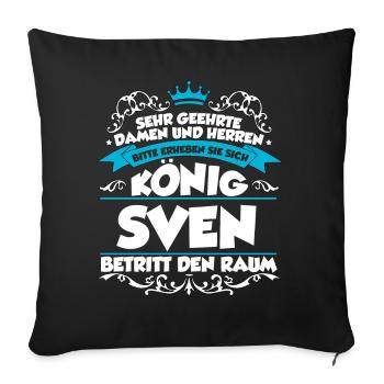 Sven Name Design - Sofakissenbezug 45 x 45 cm - Schwarz - Vorne