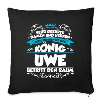 Uwe Name Design - Sofakissenbezug 45 x 45 cm - Schwarz - Vorne