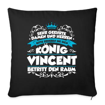 Vincent Name Design - Sofakissenbezug 45 x 45 cm - Schwarz - Vorne