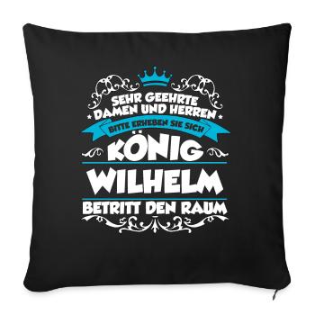 Wilhelm Name Design - Sofakissenbezug 45 x 45 cm - Schwarz - Vorne
