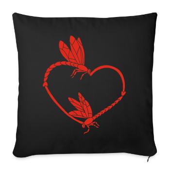 Insect Love (Red) - Sofa pillowcase 17,3'' x 17,3'' (45 x 45 cm) - black - Front