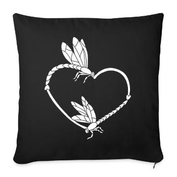 Insects in Love (White) - Sofa pillowcase 17,3'' x 17,3'' (45 x 45 cm) - black - Front