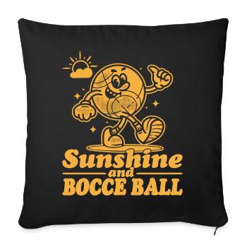 Sunshine And Bocce Ball with Jack Bocci Game Bocce - Sofa pillowcase 17,3'' x 17,3'' (45 x 45 cm) - black - Front