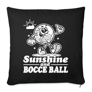 Sunshine And Bocce Ball with Jack Bocci Game Bocce - Sofa pillowcase 17,3'' x 17,3'' (45 x 45 cm) - black - Front