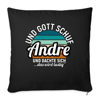 Andreas - Sofakissenbezug 45 x 45 cm - Schwarz - Vorne