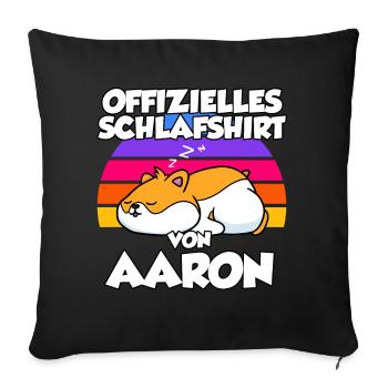 Offizielles Schlafshirt Von Aaron - Sofakissenbezug 45 x 45 cm - Schwarz - Vorne