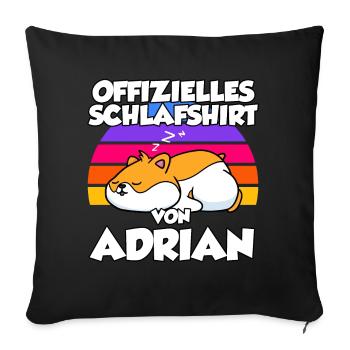 Offizielles Schlafshirt Von Adrian - Sofakissenbezug 45 x 45 cm - Schwarz - Vorne