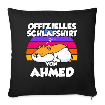 Offizielles Schlafshirt Von Ahmed - Sofakissenbezug 45 x 45 cm - Schwarz - Vorne