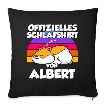 Offizielles Schlafshirt Von Albert - Sofakissenbezug 45 x 45 cm - Schwarz - Vorne
