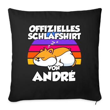 Offizielles Schlafshirt Von André - Sofakissenbezug 45 x 45 cm - Schwarz - Vorne
