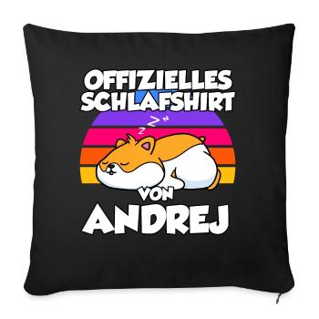 Offizielles Schlafshirt Von Andrej - Sofakissenbezug 45 x 45 cm - Schwarz - Vorne
