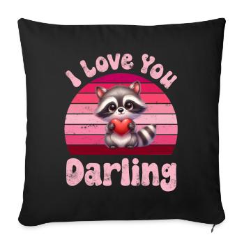 Raccoon I Love You For Couples - Sofa pillowcase 17,3'' x 17,3'' (45 x 45 cm) - black - Front