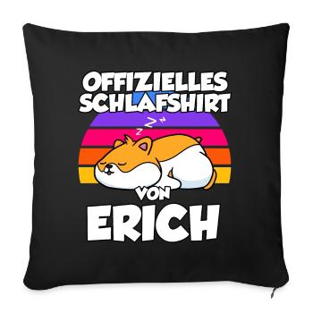 Offizielles Schlafshirt Von Erich - Sofakissenbezug 45 x 45 cm - Schwarz - Vorne