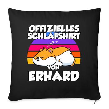 Offizielles Schlafshirt Von Erhard - Sofakissenbezug 45 x 45 cm - Schwarz - Vorne