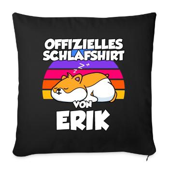 Offizielles Schlafshirt Von Erik - Sofakissenbezug 45 x 45 cm - Schwarz - Vorne