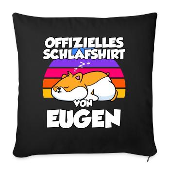 Offizielles Schlafshirt Von Eugen - Sofakissenbezug 45 x 45 cm - Schwarz - Vorne