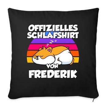 Offizielles Schlafshirt Von Frederik - Sofakissenbezug 45 x 45 cm - Schwarz - Vorne