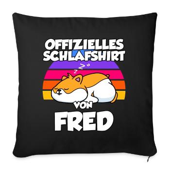 Offizielles Schlafshirt Von Fred - Sofakissenbezug 45 x 45 cm - Schwarz - Vorne