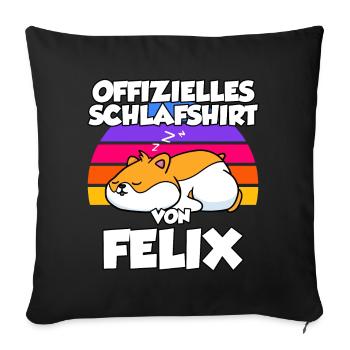 Offizielles Schlafshirt Von Felix - Sofakissenbezug 45 x 45 cm - Schwarz - Vorne