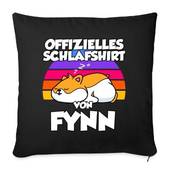 Offizielles Schlafshirt Von Fynn - Sofakissenbezug 45 x 45 cm - Schwarz - Vorne