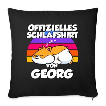 Offizielles Schlafshirt Von Georg - Sofakissenbezug 45 x 45 cm - Schwarz - Vorne