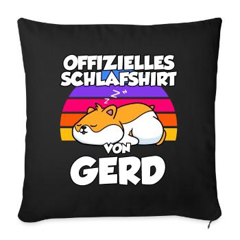 Offizielles Schlafshirt Von Gerd - Sofakissenbezug 45 x 45 cm - Schwarz - Vorne