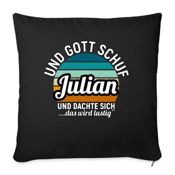 Julian - Sofakissenbezug 45 x 45 cm - Schwarz - Vorne