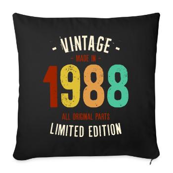Jahrgang 1988 Limitierte Auflage - Sofakissenbezug 45 x 45 cm - Schwarz - Vorne