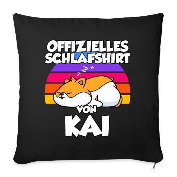 Offizielles Schlafshirt Von Kai - Sofakissenbezug 45 x 45 cm - Schwarz - Vorne