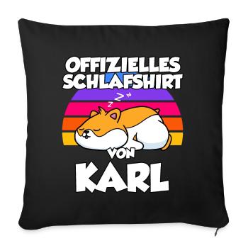 Offizielles Schlafshirt Von Karl - Sofakissenbezug 45 x 45 cm - Schwarz - Vorne