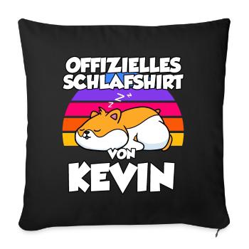 Offizielles Schlafshirt Von Kevin - Sofakissenbezug 45 x 45 cm - Schwarz - Vorne