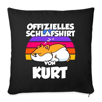 Offizielles Schlafshirt Von Kurt - Sofakissenbezug 45 x 45 cm - Schwarz - Vorne