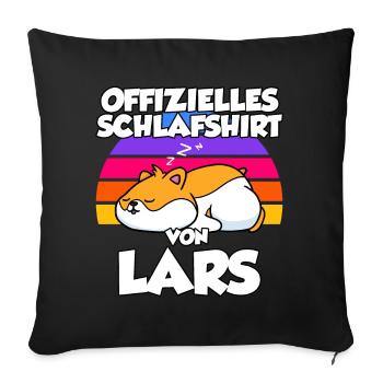 Offizielles Schlafshirt Von Lars - Sofakissenbezug 45 x 45 cm - Schwarz - Vorne