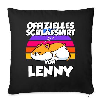 Offizielles Schlafshirt Von Lenny - Sofakissenbezug 45 x 45 cm - Schwarz - Vorne