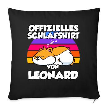 Offizielles Schlafshirt Von Leonard - Sofakissenbezug 45 x 45 cm - Schwarz - Vorne