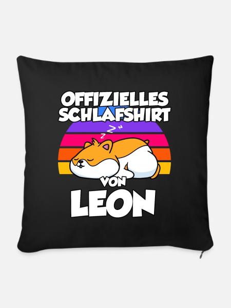 Offizielles Schlafshirt Von Leon - Sofakissenbezug 45 x 45 cm - Schwarz