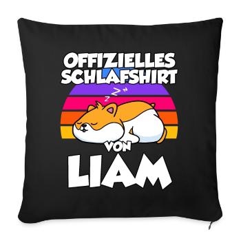 Offizielles Schlafshirt Von Liam - Sofakissenbezug 45 x 45 cm - Schwarz - Vorne