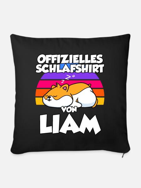 Offizielles Schlafshirt Von Liam - Sofakissenbezug 45 x 45 cm - Schwarz