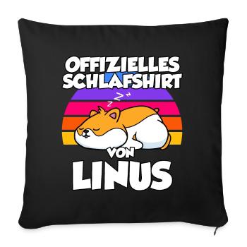 Offizielles Schlafshirt Von Linus - Sofakissenbezug 45 x 45 cm - Schwarz - Vorne