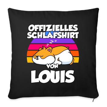Offizielles Schlafshirt Von Louis - Sofakissenbezug 45 x 45 cm - Schwarz - Vorne