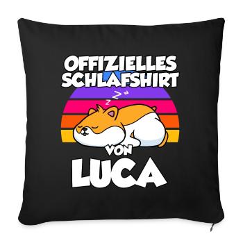 Offizielles Schlafshirt Von Luca - Sofakissenbezug 45 x 45 cm - Schwarz - Vorne
