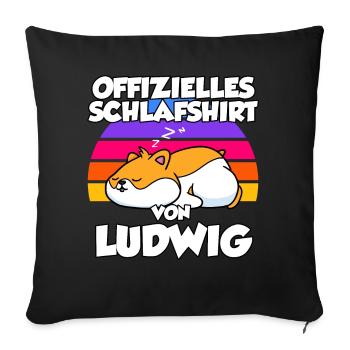 Offizielles Schlafshirt Von Ludwig - Sofakissenbezug 45 x 45 cm - Schwarz - Vorne