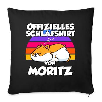 Offizielles Schlafshirt Von Moritz - Sofakissenbezug 45 x 45 cm - Schwarz - Vorne