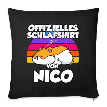 Offizielles Schlafshirt Von Nico - Sofakissenbezug 45 x 45 cm - Schwarz - Vorne