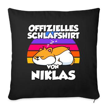 Offizielles Schlafshirt Von Niklas - Sofakissenbezug 45 x 45 cm - Schwarz - Vorne