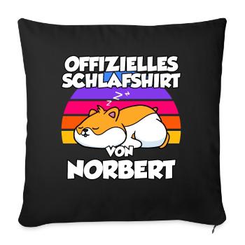 Offizielles Schlafshirt Von Norbert - Sofakissenbezug 45 x 45 cm - Schwarz - Vorne