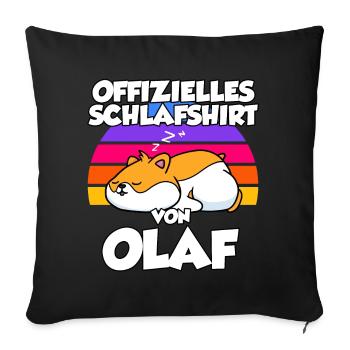 Offizielles Schlafshirt Von Olaf - Sofakissenbezug 45 x 45 cm - Schwarz - Vorne