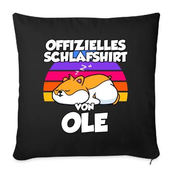 Offizielles Schlafshirt Von Ole - Sofakissenbezug 45 x 45 cm - Schwarz - Vorne