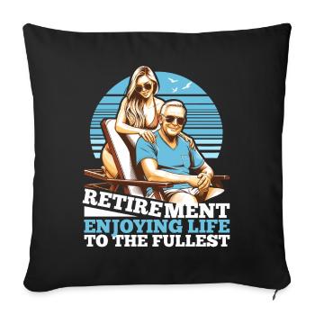 Retirement Life Enjoy Gift - Sofa pillowcase 17,3'' x 17,3'' (45 x 45 cm) - black - Front