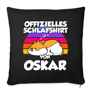 Offizielles Schlafshirt Von Oskar - Sofakissenbezug 45 x 45 cm - Schwarz - Vorne
